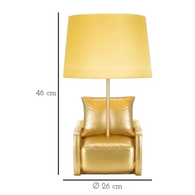 LAMPA NOCNA W STYLU MID-CENTURY ŻÓŁTA 26X46 cm